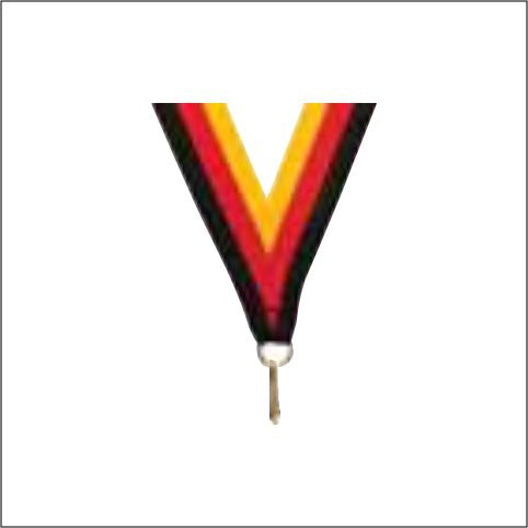 Black / Red / Gold Neck Ribbon with Clip – 7/8" × 32"