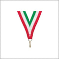 Red / White / Green Neck Ribbon with Clip – 7/8" × 32"