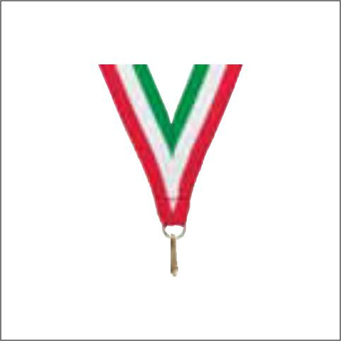 Red / White / Green Neck Ribbon with Clip – 7/8" × 32"