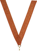 Bronze Metallic Neck Ribbon with Clip – 7/8" × 32"