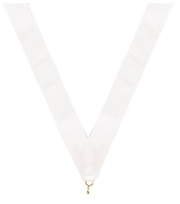 White Neck Ribbon with Clip – 1½" × 32"