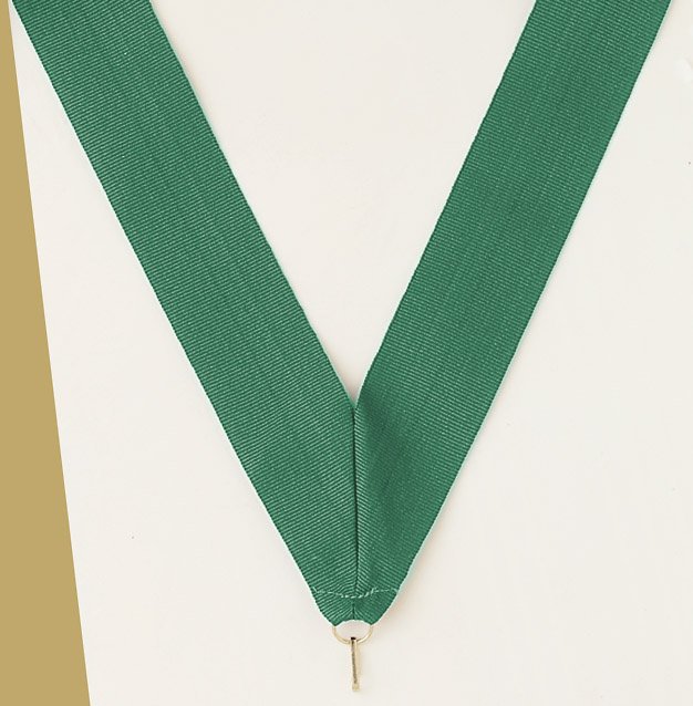 Green Neck Ribbon with Clip – 1½" × 32"