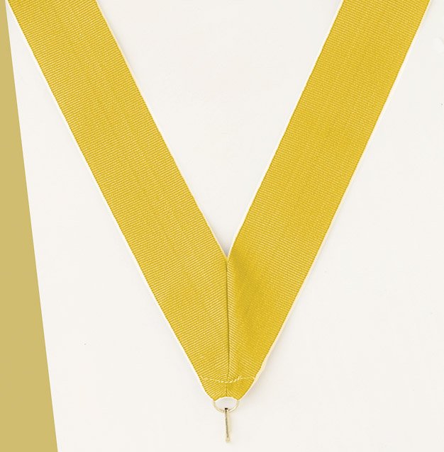 Gold Neck Ribbon with Clip – 1½" × 32"