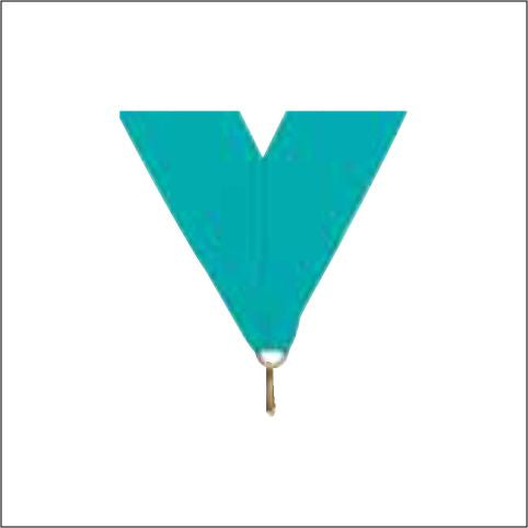 Teal Neck Ribbon with Clip – 1½" × 32"
