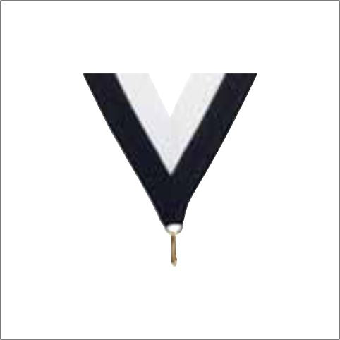 Black / White Neck Ribbon with Clip – 1½" × 32"