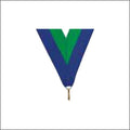Blue / Green Neck Ribbon with Clip – 1½" × 32"