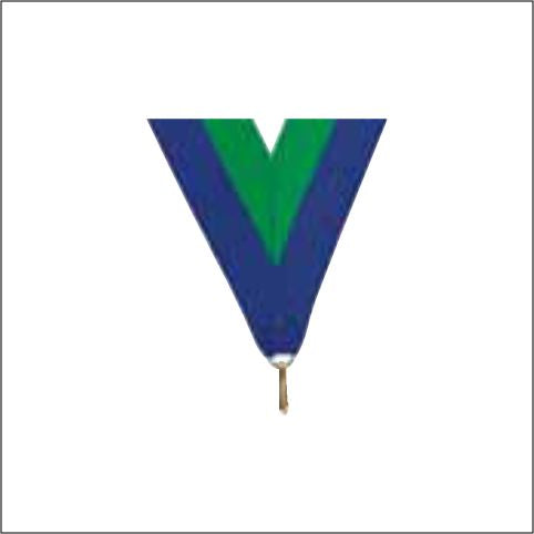 Blue / Green Neck Ribbon with Clip – 1½" × 32"