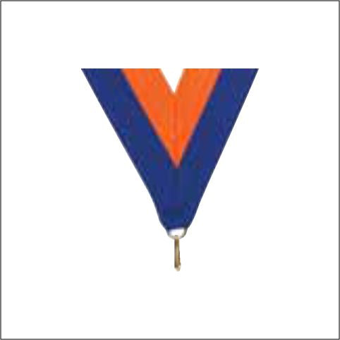 Blue / Orange Neck Ribbon with Clip – 1½" × 32"