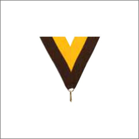 Brown / Gold Neck Ribbon with Clip – 1½" × 32"