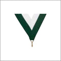 Hunter Green / White Neck Ribbon with Clip – 1½" × 32"