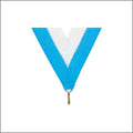 Light Blue / White Neck Ribbon with Clip – 1½" × 32"