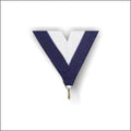 Navy / White Neck Ribbon with Clip – 1½" × 32"