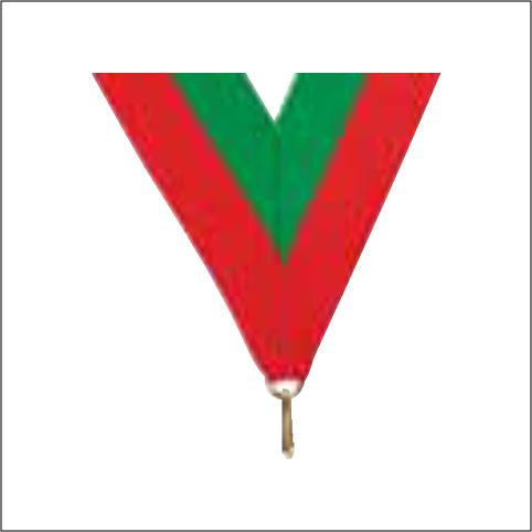 Red / Green Neck Ribbon with Clip – 1½" × 32"