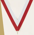 Red / White Neck Ribbon with Clip – 1½" × 32"