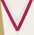 Maroon / White Neck Ribbon with Clip – 1½" × 32"