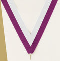 Purple / White Neck Ribbon with Clip – 1½" × 32"
