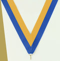 Blue / Gold Neck Ribbon with Clip – 1½" × 32"