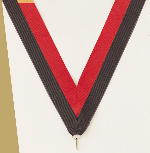 Black / Red Neck Ribbon with Clip – 1½" × 32"