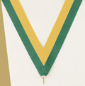 Green / Gold Neck Ribbon with Clip – 1½" × 32"