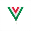 Green / Red / White Neck Ribbon with Clip – 1½" × 32"