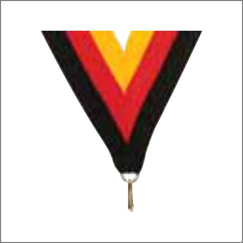 Black / Red / Gold Neck Ribbon with Clip – 1½" × 32"
