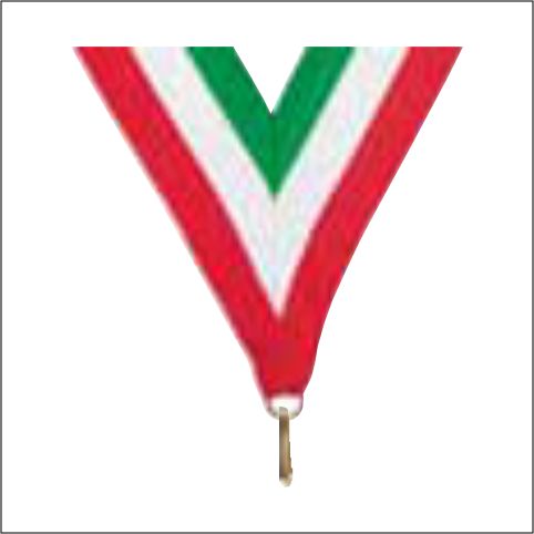 Red / White / Green Neck Ribbon with Clip – 1½" × 32"