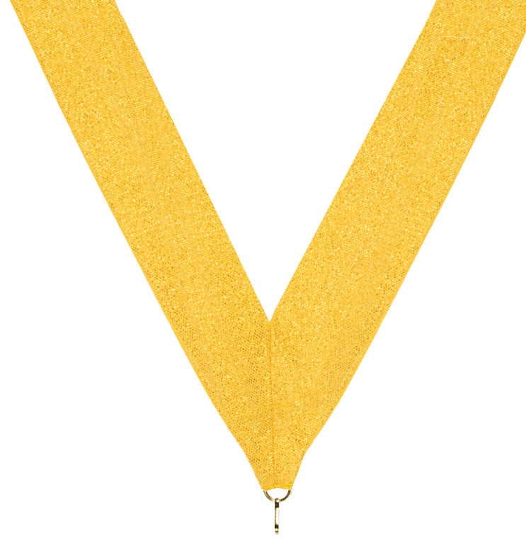 Gold Metallic Neck Ribbon with Clip – 1½" × 32"