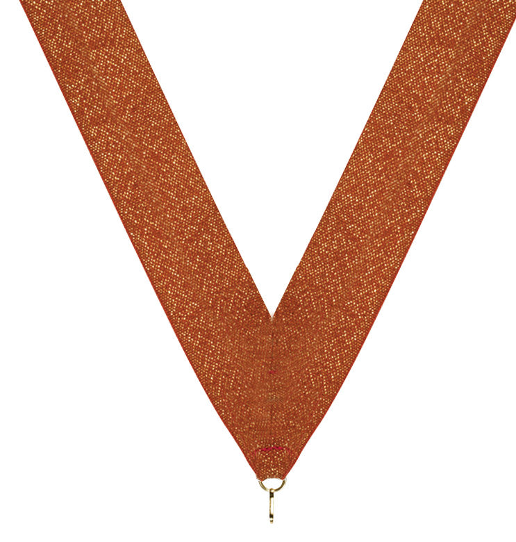 Bronze Metallic Neck Ribbon with Clip – 1½" × 32"