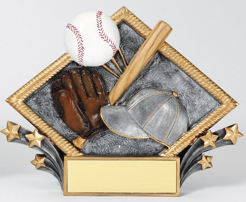 Baseball Diamond Resin Plate Award – Baseball Recognition Plaque