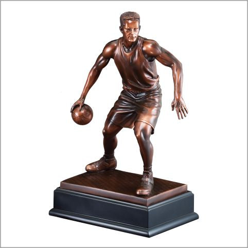 Basketball Male Large 14½" Resin Trophy – Premium Basketball Player Award