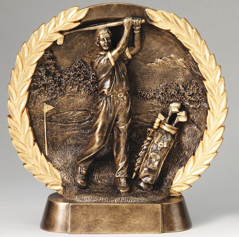 Male Golf Resin Plate Award – 7½"