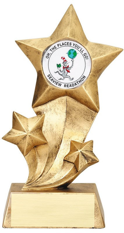 Star Design Trophy with 2" Insert Holder – 9 ½" Resin Award