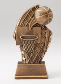 Star Sweep Basketball Trophy – (6" - Antique Bronze Finish)