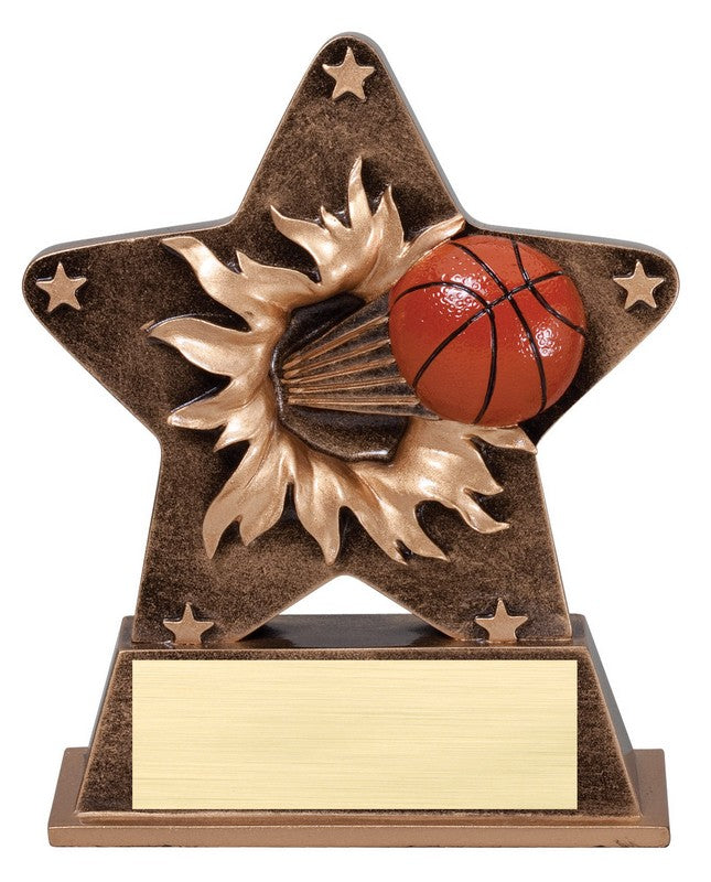 Star Burst Basketball Award - 5 ½" Resin