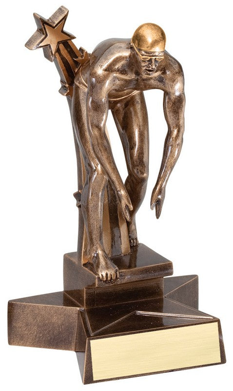 Super Star Swimming Trophy (Male) – Antique Bronze Finish