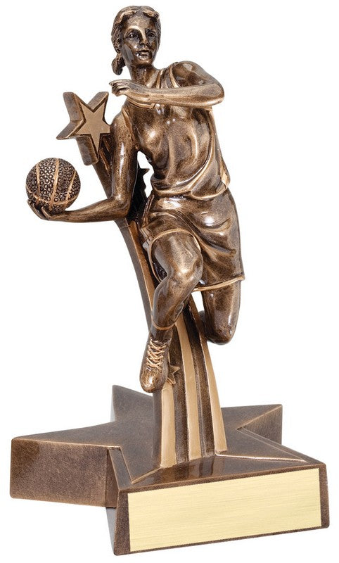Super Star Basketball Trophy (Female) – Antique Bronze Finish
