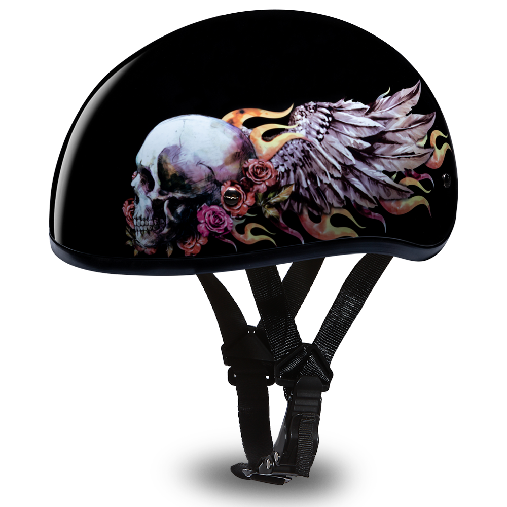 Casco Daytona Slim Line ½ para Motociclista – Skull Wings DOT