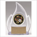 Clear Flame Acrylic Award – 6" Custom Insert Trophy