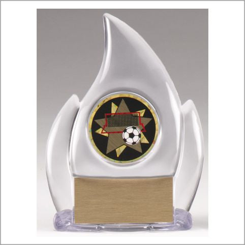 Clear Flame Acrylic Award – 6" Custom Insert Trophy