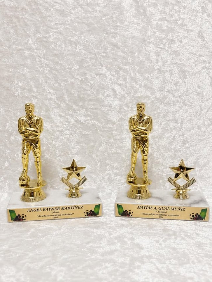 Custom Soccer Trophy with Star Accent