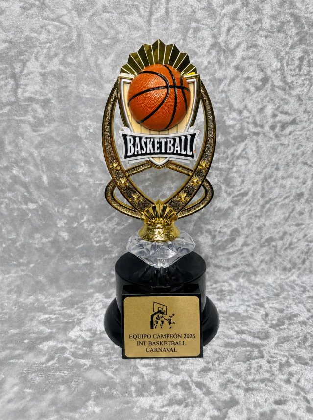Custom Basketball Champion Trophy with Personalized Sublimation Plate