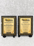 Placa de Agradecimiento Personalizada en Negro y Dorado