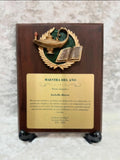 Placa de Reconocimiento para Maestros con Emblema de la Sabiduría Personalizada