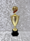Trofeo Copa Dorada de Música con Piano y Micrófono Personalizable