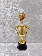 Trofeo Copa Dorada de Música con Piano, Micrófono y Diamante Personalizable