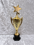 Trofeo Copa Dorada Premium con Estrella y Placa Personalizable