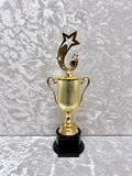 Trofeo Copa Dorada Premium con Estrellas, Disco para Logo y Placa Personalizable
