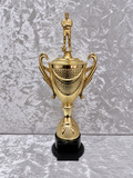 Trofeo Copa Dorada Premium de Fútbol con Jugador y Placa Personalizable