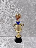 Trofeo Copa Dorada de Música con Piano, Micrófono y Diamante Personalizable