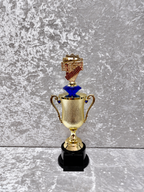 Trofeo Copa Dorada de Música con Piano, Micrófono y Diamante Personalizable